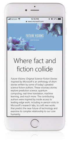 Microsoft uses fictional stories with Future Visions. 