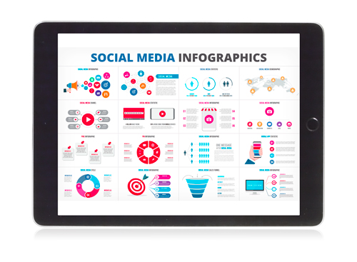 Media strategy includes choosing platforms with social media infographics. 