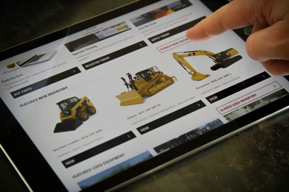 Cat construction equipment digital showroom