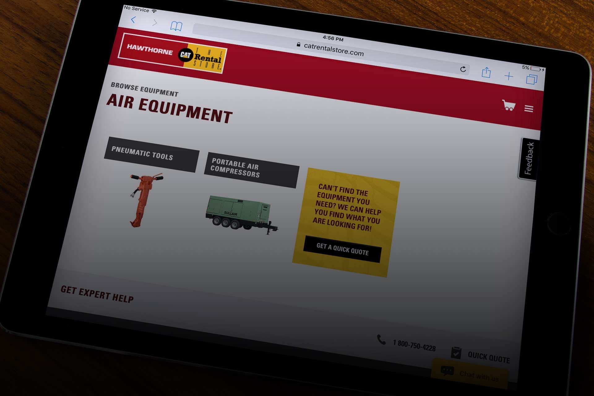 Hawthorne Rentals Website on an iPad